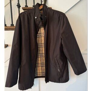 Vintage Burberry Nova Check Interior Brown Rain Coat Jacket Windbreaker
